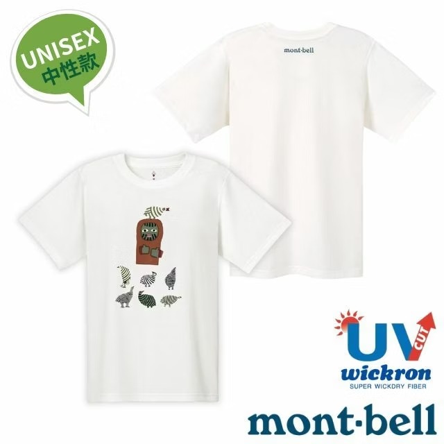 【mont-bell】男女 中性 Wickron 吸濕排汗短袖T恤(鳥和山).圓領衫.運動上衣/1114776 WT 白✿30E010